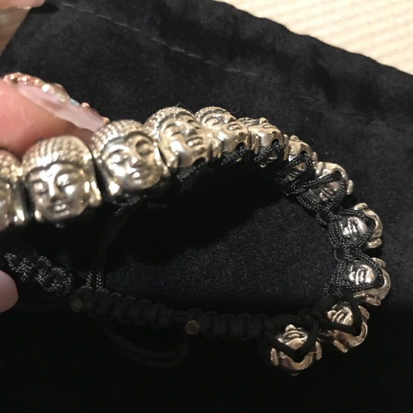 MEN’S HEAVY SILVER HEM BUDDHA BRACELET ~New - Picture 5 of 8